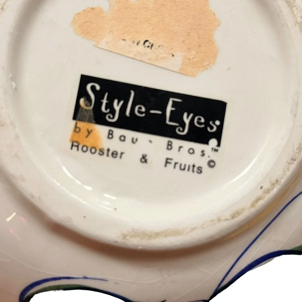 Style-Eyes by Baum Bros. Rooster & Fruits Ceramic Pitcher 6.5 inch